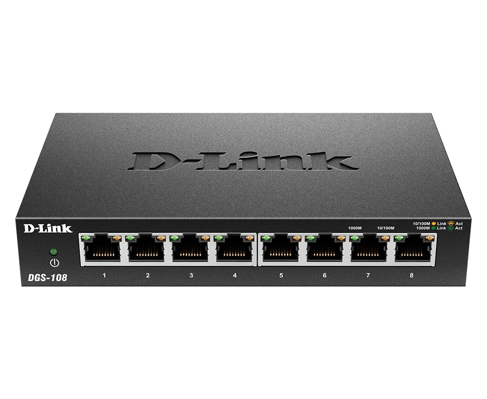 DGS - f108 Switch D - Link 8 - Port Unmanaged Gigabit Metal Desktop - Pan store