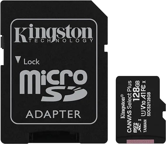 High - performance 128GB Micro SD card with adapter by Kingston. - Pan store