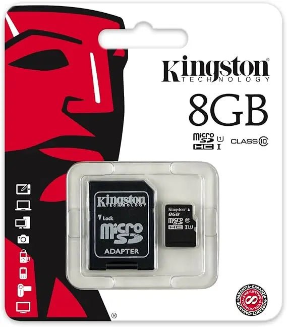 High - performance 8GB Micro SD card with adapter by Kingston. - Pan store